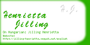 henrietta jilling business card
